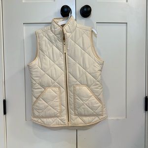 JCrew ivory quilted vest, XS